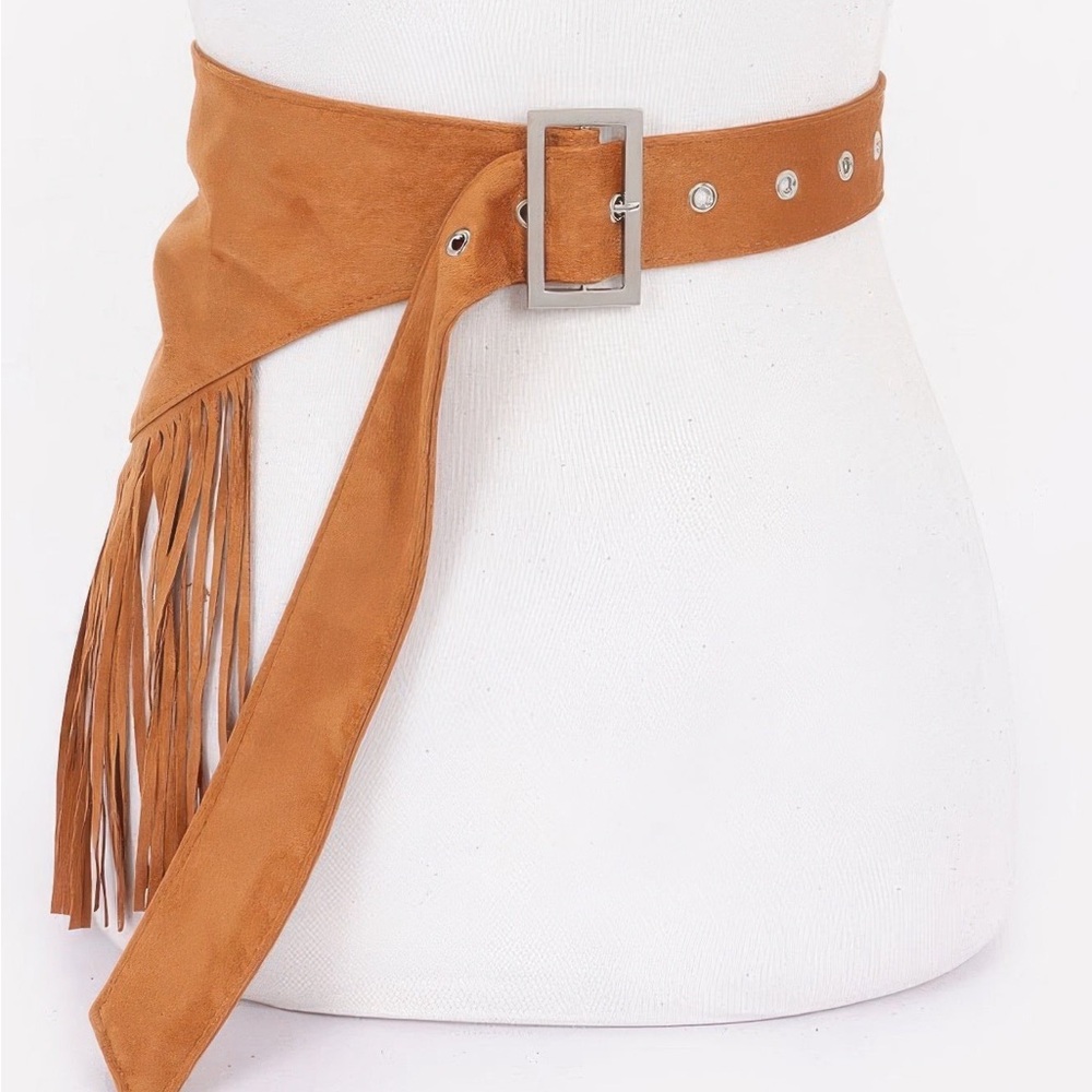 Fringed Tan Belt